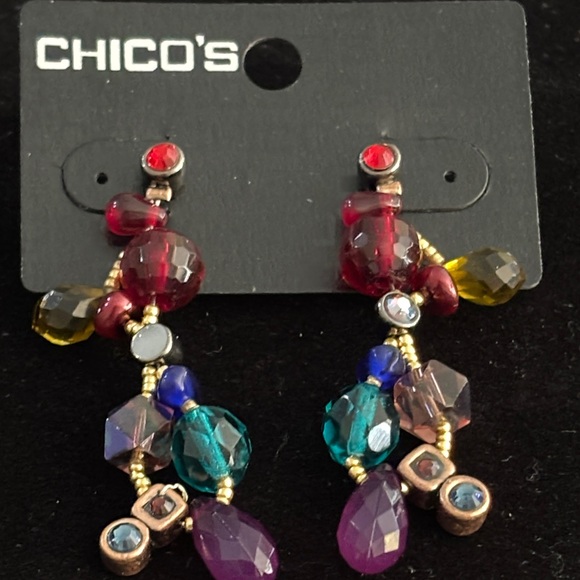 Chico's Jewelry - NWT Chico's Vibrant Beaded Drop Earrings